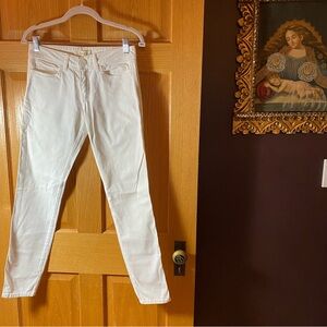 CLOTH & STONE skinny white denim jeans